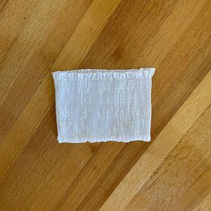 White scrunch tube top